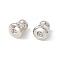 Rack Plating Brass Ear Nuts, Long-Lasting Plated, Cadmium Free & Lead Free, Chess, Platinum, 6x5mm, Hole: 0.8mm