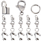DIY Jewelry Making Finding Kit, Including 304 Stainless Steel Fold Over Crimp Cord Ends & Bead Tips & Crimp Beads Covers & Lobster Claw Clasps & Jump Ring, Stainless Steel Color, 300Pcs/box