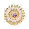 304 Stainless Steel and Resin Flower Pendants, with Acrylic Beads, WhiteSmoke, 40.5x37.5x7.5mm, Hole: 1.6mm