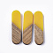 Transparent Resin & Walnut Wood Cabochons, Oval, Yellow, 45x11x3~4mm