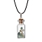 Glass Wish Bottle Pendant Necklace, Natural Green Aventurine Chips Tree Necklace, 17.83 inch(45.3cm)