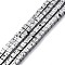 Electroplated Natural Lava Rock Beads Strands, Cube, Platinum Plated, 3x3x3mm, Hole: 1~1.2mm, about 133pcs/strand, 16.14''(41cm)
