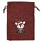 Christmas Theme Jute Cloth Storage Bags, Rectangle Drawstring Bags, FireBrick, Deer, 18x13x0.4cm