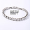 Hip-hop Brass Micro Cubic Zirconia Link Chain Bracelets for Men and Women, WhiteSmoke, 7-5/8 inch(19.5cm)