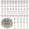 270Pcs 8 Style Sew on Rhinestone, Multi-strand Links, Acrylic Rhinestone, with Brass Prong Settings, Garments Accessories, Heart/Horse Eye/Teardrop, Crystal, 5~19x5~13x4~8mm, Hole: 0.8~1.5mm