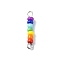 Chakra Glass Seed Beaded Connector Charms, Colorful Rondelle Glass Links with 304 Stainless Steel Double Loops, Platinum, 21~22x3.5mm, Hole: 1.8~2mm