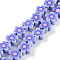 Handmade Flower Printed Polymer Clay Beads Strands, Flower, Lilac, 9.6x4mm, Hole: 1.4mm, about 38pcs/Strand, 12.99''(33cm)
