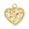 Brass Micro Pave Cubic Zirconia Pendants, Heart with Bowknot, Long-Lasting Plated, Cadmium Free & Lead Free, Rack Plating, with Jump Ring, Real 18K Gold Plated, 17.5x18x3mm, Hole: 3.3mm
