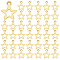 100Pcs 201 Stainless Steel Charms, Star, Real 18K Gold Plated, 11x9x0.7mm, Hole: 1.2mm