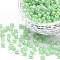 (Repacking Service Available) Glass Seed Beads, Ceylon, Round, Pale Green, 6/0, 4mm, Hole: 1.5mm, about 12g/bag