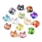 Transparent Glass Beads, Crab, Gradient Color, Mixed Color, 12~12.5x13.5x6.5mm, Hole: 1mm