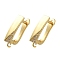 Rack Plating Brass Micro Pave Cubic Zirconia Hoop Earring Findings, Long-Lasting Plated, Lead Free & Cadmium Free, Real 18K Gold Plated, 18x10.5x4mm, Hole: 1.4mm, Pin: 0.8x11mm