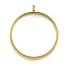 Ion Plating(IP) 304 Stainless Stee Locket Pendants, with Glass, Flat Round Charm, Real 18K Gold Plated, 46x39x6mm, Hole: 5mm