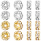 100Pcs 2 Colors Rack Plating Brass Rhinestone Spacer Beads, Wavy Edge, Real 18K Gold Plated & Silver, 6x3mm, Hole: 1mm, 50pcs/color