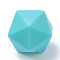 Food Grade Eco-Friendly Silicone Focal Beads, Icosahedron, Turquoise, 16.5x16.5x16.5mm, Hole: 2mm