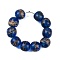 Handmade Lampwork Beads, Round, Cadet Blue, 20.5-21x19-20mm, Hole: 4mm
