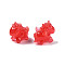 Opaque Resin Beads, Imitation Jade, Unicorn, Red, 18x23x14.5mm, Hole: 1.5mm