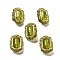Transparent Acrylic Beads, Golden Metal Enlaced, Rectangle, Goldenrod, 18x13.5x8.5mm, Hole: 1.8mm , 515pcs/500g
