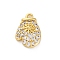 Christmas Series Brass Micro Pave Cubic Zirconia Pendants, Lead Free & Cadmium Free Charms, Gloves, 9x14x3.5mm, Hole: 1.4mm
