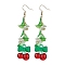 Acrylic 304 Stainless Steel Dangle Earrings, Fruit, Cherry, 83mm