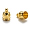 Brass Cord Ends, Golden Color, about 7mm wide, 10mm long, hole: 1.5mm, 5.5mm inner diameter