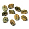 Oval Natural Tiger Eye Besds, 16x12x3mm, Hole: 1.6mm