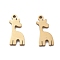 304 Stainless Steel Charms, Giraffe Charms, Ion Plating(IP), Real 14K Gold Plated, 9x4.5x0.5mm, Hole: 0.8mm