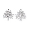 Alloy Crystal Rhinestone Pendants, Tree Charms, Platinum, 20.5x19x3.2mm, Hole: 1.8mm