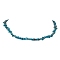 Natural Apatite Chip Beaded Necklace, Stainless Steel Color, 15.94~15.98 inch(40.5~40.6cm)