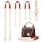 3Pcs 3 Style PU Leather Curb Chain Bag Straps, with Iron Chain & Swivel Clasp,  with Zinc Alloy Curb Chain & Swivel Clasps, Saddle Brown, 60~102cm, 1pc/style