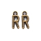 Tibetan Style Alloy Pendants, Cadmium Free & Nickel Free & Lead Free, Letter R, R: 16x6.5x2mm, Hole: 2mm, about 1230pcs/1000g