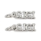 Brass Charms, Word GIGI, with Jump Ring, Cadmium Free & Lead Free, Rack Plating, Long-Lasting Plated, Platinum, 10.5x3.5x1mm, Hole: 3.2mm