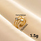 304 Stainless Steel Cuff Rings, Stylish Design Enamel Open Ring for Women Men