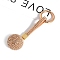 PU Leather & Rhinestone Keychain for Women, Round, Light Colorado Topaz, 14x3.5cm