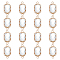16Pcs Brass Pave Clear Glass Connector Charms, Rectangle Links, Golden, 22x11x5mm, Hole: 2.2mm