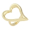 Hollow Heart Brass Open Cuff Ring, for Women, Cadmium Free & Lead Free, Real 18K Gold Plated, Haert: 25x31.5mm, Adjustable