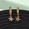 Starfish Brass Micro Pave Cubic Zirconia Hoop Earrings, Nickel Free, Real 18K Gold Plated, Clear, 23.5x9.5x14mm