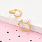 Brass Micro Pave Clear Cubic Zirconia Cuff Rings for Women, Cadmium Free & Lead Free, Round, with ABS Imitation Pearl, Real 18K Gold Plated, 9mm, Inner Diameter: 18.5mm, Imitation Pearl: 9mm in diameter