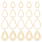 UNICRAFTALE 30 Pcs 3 Sizes Stainless Steel Linking Rings Teardrop Beading Hoop Link Earring Hoops for Jewelry Making Hollow Open Bezel Pendant Frame for DIY Earrings Making Supplies