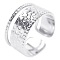 Stainless Steel Open Cuff Rings, Wide Band Rings for Women Men, Stainless Steel Color