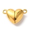Ion Plating(IP) 316 Surgical Stainless Steel Magnetic Clasps, Heart, Golden, 10.5x16x5mm, Hole: 1.5mm