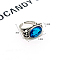 Retro Alloy with Resin Adjustable Cuff Rings, Antique Silver, Oval, 16mm, Inner Diameter: Adjustable