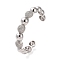 Brass Micro Pave Cubic Zirconia Cuff Bangle, Open Bangle for Women, Round, Platinum, Inner Diameter: 2-1/4x1-7/8 inch(5.65x4.75cm)