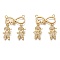 Brass Micro Pave Clear Cubic Zirconia Pendant Link, Long-Lasting Plated, Infinity with Word Love & Boy, Real 18K Gold Plated, 28x22x3mm, Hole: 1.5mm
