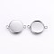 Tarnish Resistant 304 Stainless Steel Cabochon Connector Settings, Plain Edge Bezel Cups, Flat Round, Stainless Steel Color, Tray: 16mm, 25x18x2mm, Hole: 2.5mm