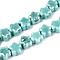 Handmade Porcelain Bead Strands, Plum Blossom, Bright Glazed Porcelain, Medium Turquoise, 10.5~11x11~11.5x7.5~8mm, Hole: 1.8~2mm, about 32pcs/strand, 13.19 inch(33.5cm)