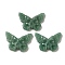 Natural Green Aventurine Pendants, Butterfly Charms with Engraved Skull, 25.5~26x37x7~9mm, Hole: 1.5~1.6mm