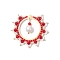Glass Seed Beaded Sun Pendants, with Brass Connector Charms and  Shell Pearl Bead & Glass, Red, 36.5x43x8mm, Hole: 1.2mm