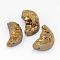 Electroplated Natural Druzy Quartz Crystal Beads, Moon, Golden Plated, 20x14x9~12mm, Hole: 1.5mm