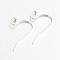 Brass Earring Hooks for Earring Designs, Ear Wire, Lead Free & Cadmium Free, Silver Color Plated, 21x12mm, 21 Gauge, Pin: 0.7mm
